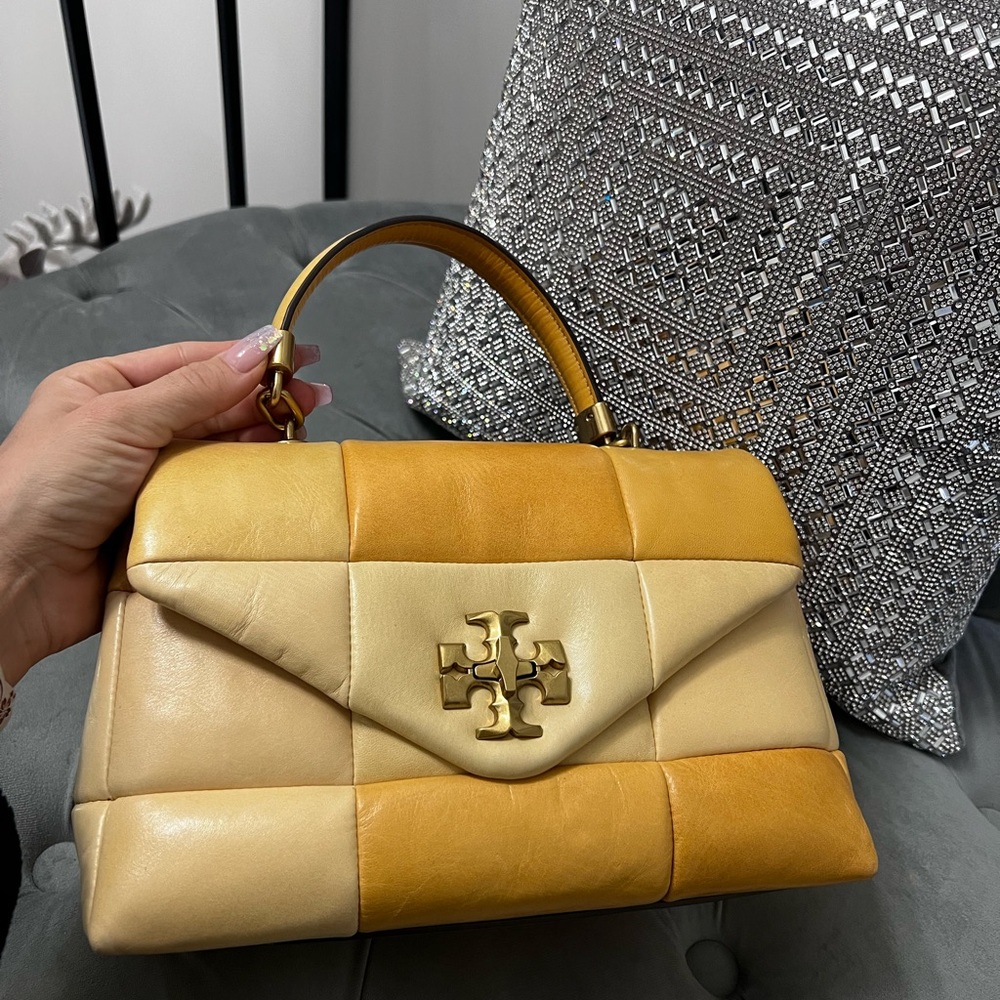 Never worn   - Tory Burch Yellow Satchel with Structured Shape and Gold Hardware
